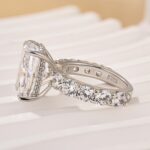 S925 Gorgeous Elongated Crushed Ice 9.0 Carat Cushion Cut Engagement Ring - Image 6