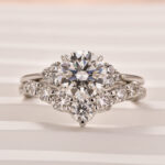 S925 Maxine Classic Moissanite 1.2 CT Round Cut Wedding Ring Set With Curved Design Wedding Band - Image 5