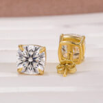 S925 Moissanite 2.0Ct*2 Cushion Cut Stud Earrings In Sterling Silver - Image 7
