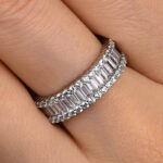 S925 Stunning Emerald Cut Women's Wedding Band In Sterling Silver - Image 5