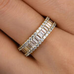 S925 Stunning Emerald Cut Women's Wedding Band In Sterling Silver - Image 9