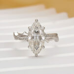 S925 Moissanite 3.0Ct Marquise Cut Twist Engagement Ring In Sterling Silver - Image 3