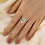 S925 Maxine Split Shank Unique Pear Cut Engagement Ring In Sterling Silver - Image 5