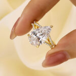 S925 Maxine Split Shank Unique Pear Cut Engagement Ring In Sterling Silver - Image 3