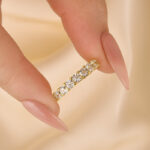 S925 Unique Asscher Cut Wedding Band In Sterling Silver - Image 6