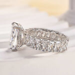 S925 Gorgeous Radiant Cut Engagement Ring For Women In Sterling Silver - Image 6