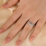 S925 Crown Shaped Curved Design Thin Stacking Wedding Band In Sterling Silver - Image 3