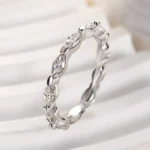 S925 Elegant Marquise Cut Full Wedding Band In Sterling Silver - Image 7