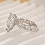 S925 Luxe 5.0Ct Pear Cut Engagement Ring Travel Ring In Sterling Silver - Image 5