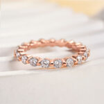 S925 Sterling Silver Eternity Round Cut Women's Stackable Wedding Band - Image 10