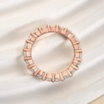 S925 Sterling Silver Eternity Round Cut Women's Stackable Wedding Band - Image 11