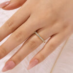 S925 Moissanite 0.6Ct Classic Round Cut Half Wedding Band In Sterling Silver - Image 3