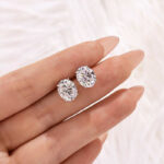 S925 Moissanite Classic 3.0Ct*2 Oval Cut Stud Earrings In Sterling Silver - Image 2
