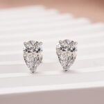 S925 2.0Ct*2 Classic Moissanite Pear Cut Earrings In Sterling Silver - Image 2