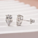 S925 2.0Ct*2 Classic Moissanite Pear Cut Earrings In Sterling Silver