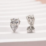 S925 2.0Ct*2 Classic Moissanite Pear Cut Earrings In Sterling Silver - Image 3