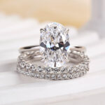 S925 4.0Ct Oval Cut Women's Wedding Ring Set Travel Rings in Sterling Silver - Image 11