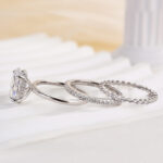 S925 4.0Ct Oval Cut Women's Wedding Ring Set Travel Rings in Sterling Silver - Image 12