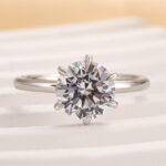 S925 Classic Round Cut Solitaire Engagement Ring for Her - Image 3