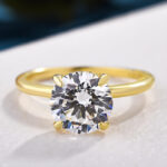S925 Luxurious Round Cut 4 Prong Solitaire Engagement Ring For Women In Sterling Silver - Image 4