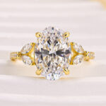 S925 Maxine 4.0 CT Oval and Angled Marquise Five Stone Engagement Ring - Image 3
