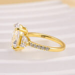 S925 Maxine 4.0 CT Oval and Angled Marquise Five Stone Engagement Ring - Image 4