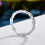 S925 Elegant Pave Twist Eternity Wedding Band for Women In Sterling Silver - Image 5