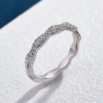 S925 Elegant Pave Twist Eternity Wedding Band for Women In Sterling Silver - Image 4
