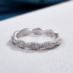 S925 Elegant Pave Twist Eternity Wedding Band for Women In Sterling Silver - Image 3