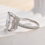 S925 Luxurious Elongated Radiant Cut Engagement Ring For Women - Image 4