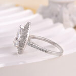 S925 Double Halo Pear Cut Engagement Ring for Women - Image 6