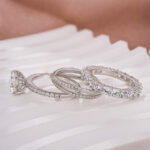 S925 2.0Ct Round Cut Moissanite Diamond Wedding Ring with Twist Bands - Image 7