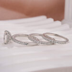 S925 2.0Ct Princess Cut Pavé White Gold Moissanite Diamond Wedding Ring - Image 6
