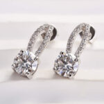 S925 1.0Ct*2 Moissanite Exclusive Round Cut Stud Earrings - Image 4