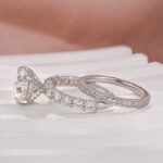 S925 4.0Ct Round Cut White Gold Moissanite Diamond Wedding Ring - Image 5