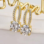 S925 1.0Ct*2 Moissanite Exclusive Round Cut Stud Earrings - Image 11