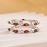 S925 1.0Ct Red & White Stone Unique Insert Wedding Band Engagement Ring Enhancer - Image 3
