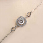 S925 Moissanite Halo Round Cut Bracelet - Image 5