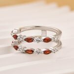 S925 1.0Ct Red & White Stone Unique Insert Wedding Band Engagement Ring Enhancer - Image 4