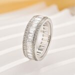 S925 2.8Ct Eternity Emerald Cut Wedding Band In Sterling Silver - Image 3