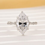 S925 4.0Ct Marquise Cut Twist Hidden Halo Engagement Ring Travel Ring In Sterling Silver - Image 10