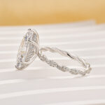 S925 4.0Ct Marquise Cut Twist Hidden Halo Engagement Ring Travel Ring In Sterling Silver - Image 11