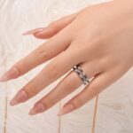 S925 1.0Ct Blue & White Stone Unique Insert Wedding Band Engagement Ring Enhancer - Image 2