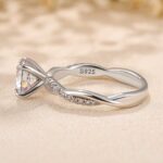 S925 Twist 1.25 Carat/2.0 Carat Round Cut Promise Ring For Her In Sterling Silver - Image 8