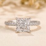 S925 Sparkle Square 2.0CtPrincess Cut Engagement Ring For Women in Sterling Silver - Image 4