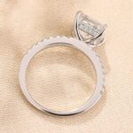 S925 Sparkle Square 2.0CtPrincess Cut Engagement Ring For Women in Sterling Silver - Image 6