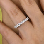 S925 Stunning Cushion Cut Women's Wedding Band In Sterling Silver