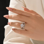 S925 Moissanite 2.0 Ct Twig 6 Prong Round Cut Twist White Gold Wedding Set - Image 3