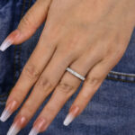 S925 Double Line Pave Women's Wedding Band In Sterling Silver - Image 2