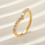 S925 Maxine Exclusive V-shaped Design Half Eternity Wedding Band - Image 8